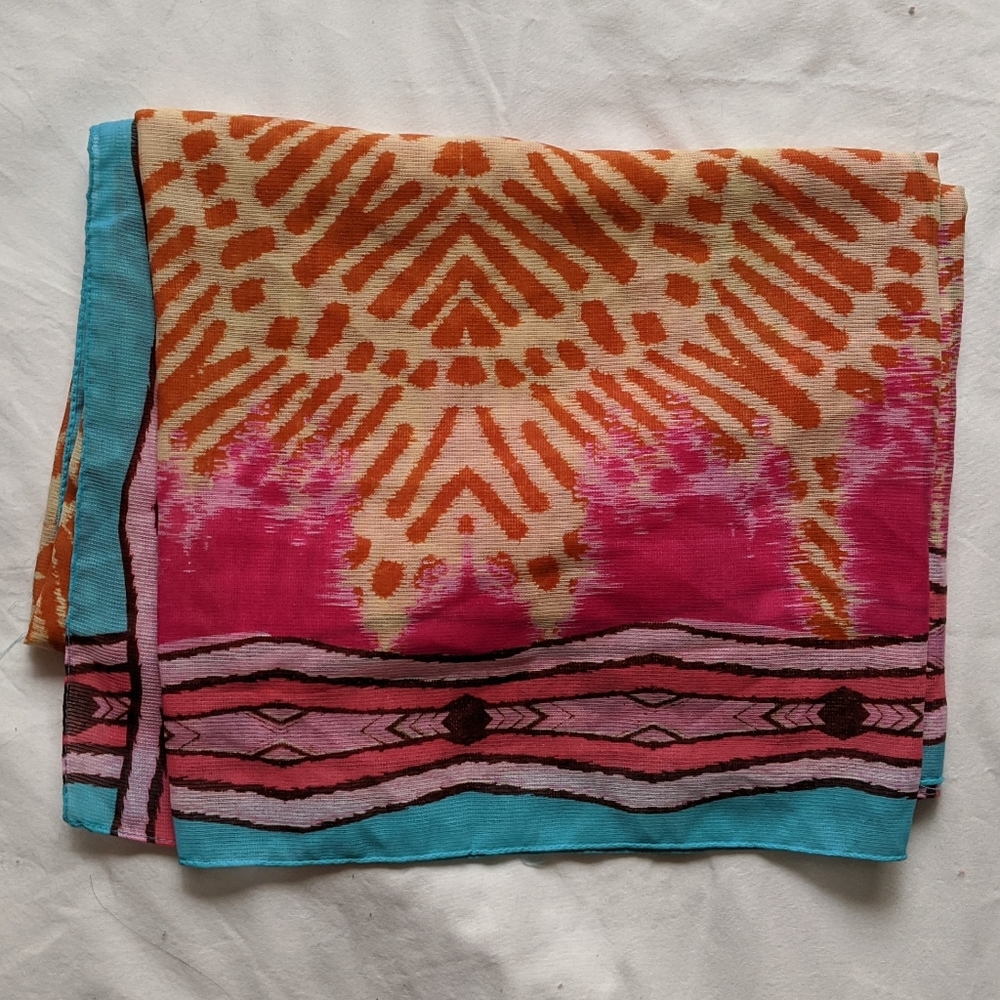 Bright colorful square scarf - Picture 2 of 4